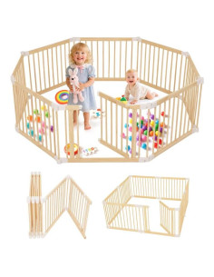 Parque Infantil Plegable de Madera CK-PLAYPEN01 160x160 cm