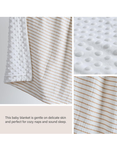 Manta de Muselina Meracorallo 76x102 cm Raya Neutral Bebé