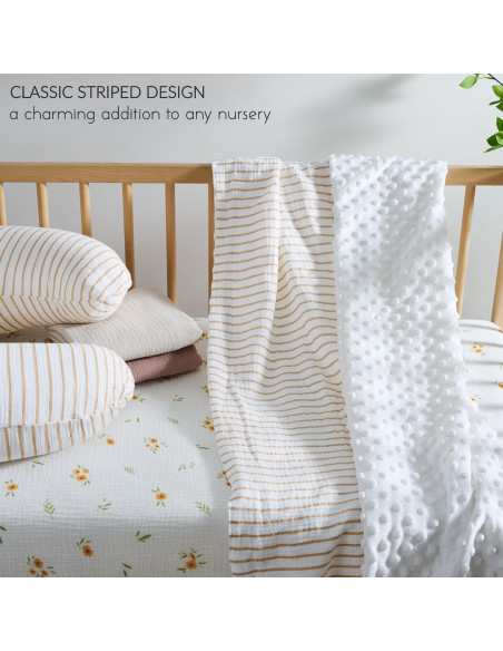 Manta de Muselina Meracorallo 76x102 cm Raya Neutral Bebé