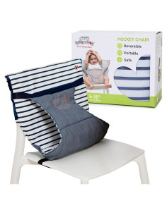 Silla Alta Portátil BabyToLove Denim | Asiento Seguro para Bebés
