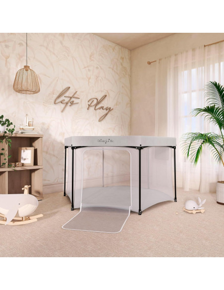 Parque Portátil Dream On Me Onyx Gris - Acolchado y Ligero