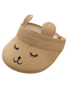 Gorro de Visera de Paja para Bebé Conejo Marrón 1-4 Años