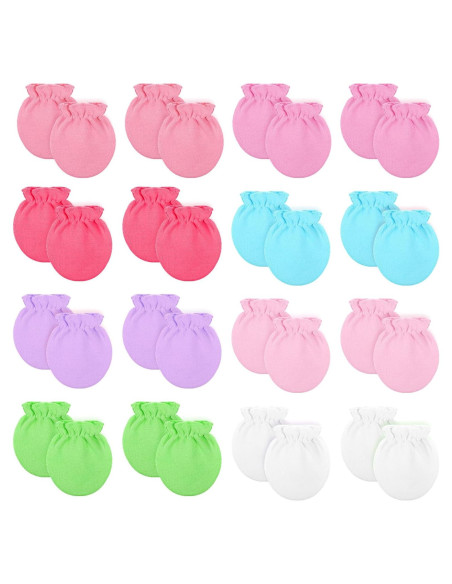 16 Pares de Manoplas para Bebés HekouJiub 0-6 Meses Algodón