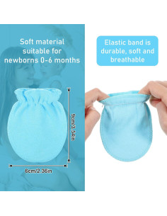 16 Pares de Manoplas para Bebés HekouJiub 0-6 Meses Algodón 2