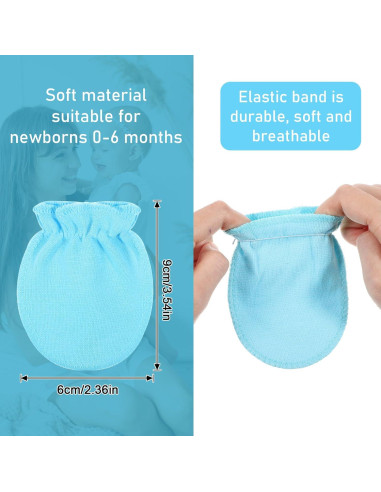 16 Pares de Manoplas para Bebés HekouJiub 0-6 Meses Algodón