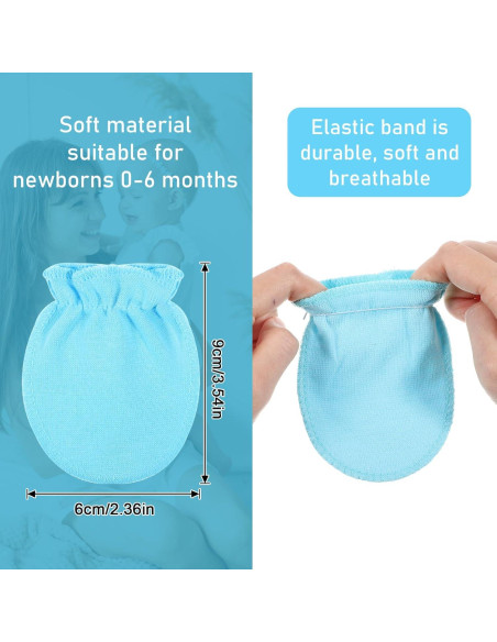 16 Pares de Manoplas para Bebés HekouJiub 0-6 Meses Algodón