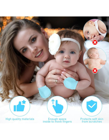 16 Pares de Manoplas para Bebés HekouJiub 0-6 Meses Algodón