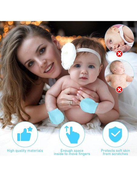 16 Pares de Manoplas para Bebés HekouJiub 0-6 Meses Algodón