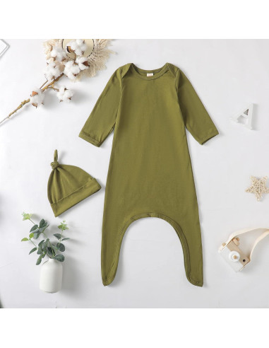 Trajes de Bebé OPAWO con Nudos y Sombrero 0-3 Meses