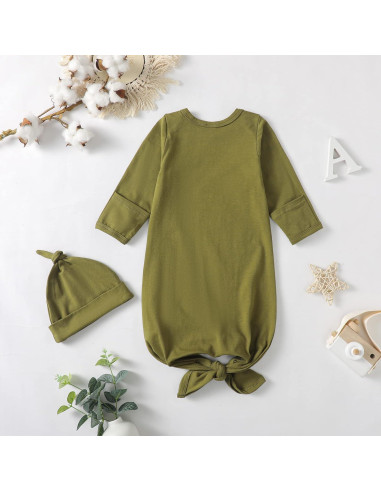 Trajes de Bebé OPAWO con Nudos y Sombrero 0-3 Meses