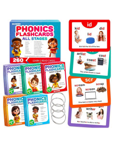 Tarjetas de Fonética QUOKKA para Niños 4-8 Años - 260 Juegos