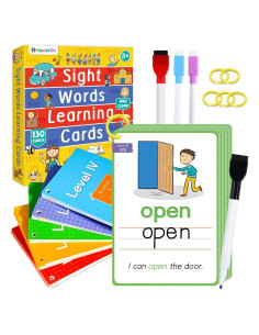 Tarjetas de Palabras de Vista HOQEEWIPE 250 Juegos Reutilizables