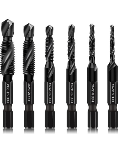 Juego de Brocas y Machos de Rosca DKIBBITH 6 Piezas SAE