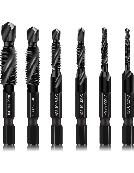 Juego de Brocas y Machos de Rosca DKIBBITH 6 Piezas SAE