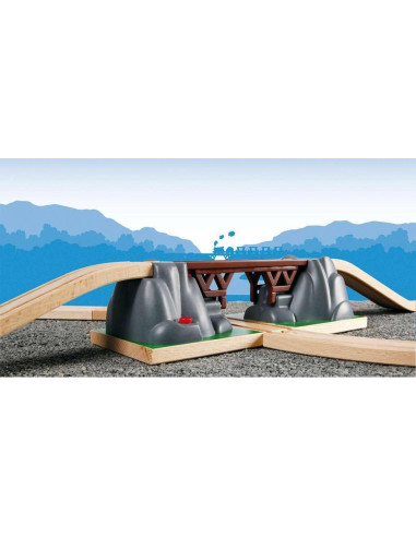 Puente Colapsable BRIO World - Accesorio de Madera 3 Piezas