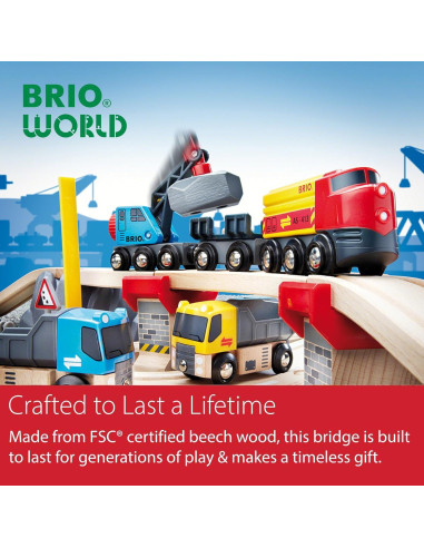 Puente Colapsable BRIO World - Accesorio de Madera 3 Piezas