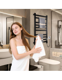 Toallero Calentado AyiDrmjj 10 Barras Negro con Temporizador 2