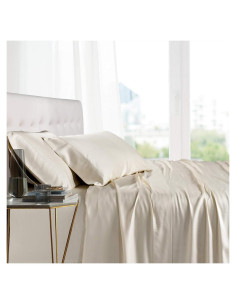 Juego de Sábanas Completo Royal Hotel 100% Viscosa Bambú Marfil