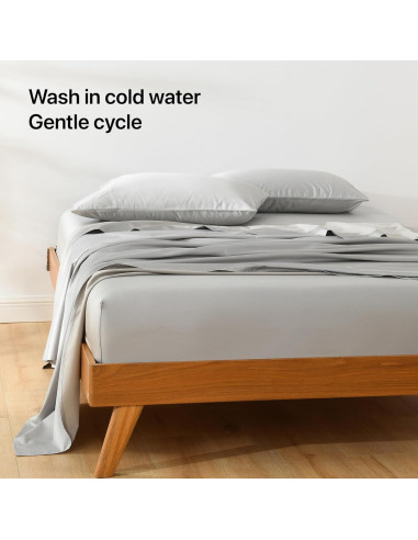 Juego de Sábanas King NATUREFIELD 4 Piezas Rayón Bambú Algodón