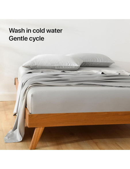 Juego de Sábanas King NATUREFIELD 4 Piezas Rayón Bambú Algodón