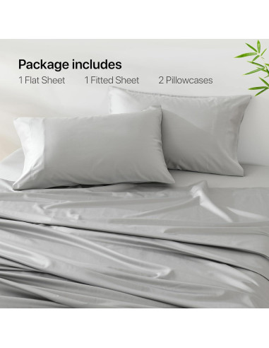 Juego de Sábanas King NATUREFIELD 4 Piezas Rayón Bambú Algodón