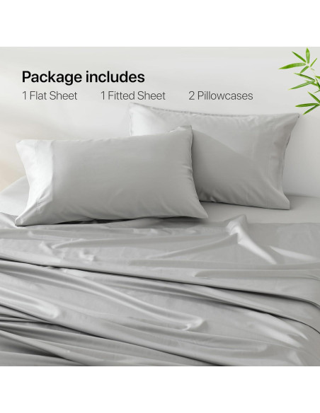 Juego de Sábanas King NATUREFIELD 4 Piezas Rayón Bambú Algodón