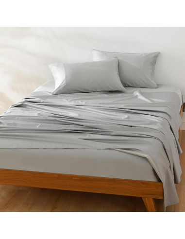 Juego de Sábanas King NATUREFIELD 4 Piezas Rayón Bambú Algodón