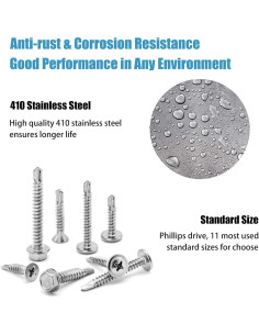 Juego de Tornillos Autorroscantes SATANTECH 425pcs Acero Inoxidable 2