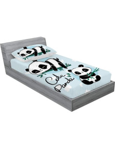 Conjunto de Sábanas Queen Wajade Panda 3D Microfibra 3 Piezas 2