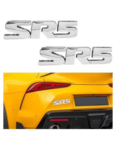 Calcomanías de Emblema de Metal Dickno SR5 V6 2 Piezas Plata