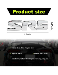 Calcomanías de Emblema de Metal Dickno SR5 V6 2 Piezas Plata 2