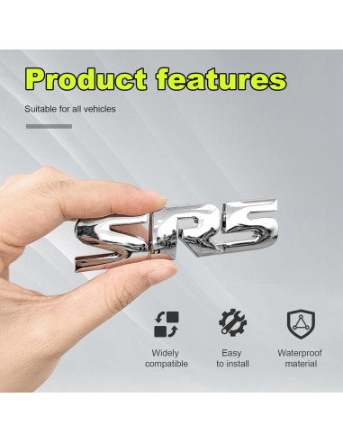 Calcomanías de Emblema de Metal Dickno SR5 V6 2 Piezas Plata