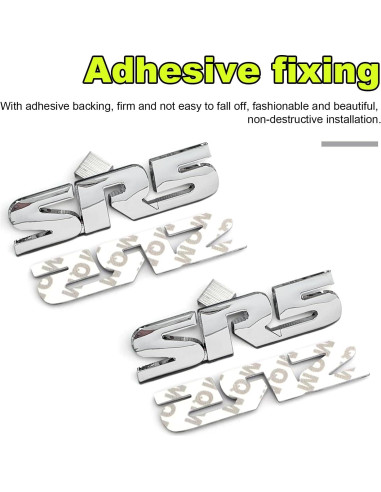 Calcomanías de Emblema de Metal Dickno SR5 V6 2 Piezas Plata