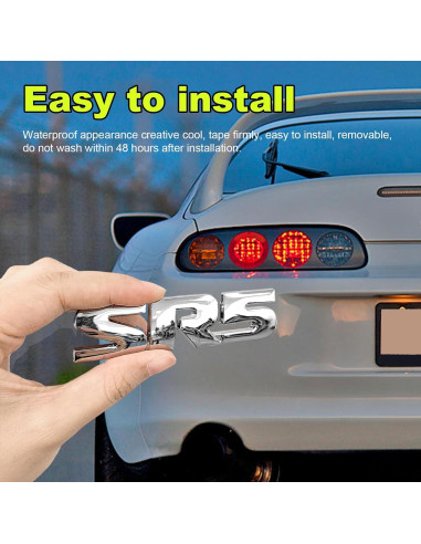 Calcomanías de Emblema de Metal Dickno SR5 V6 2 Piezas Plata