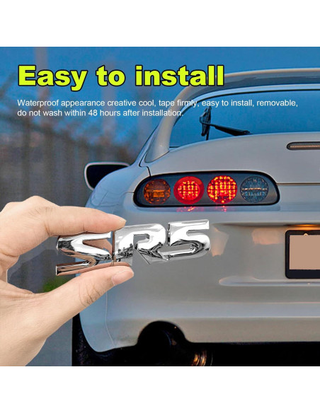 Calcomanías de Emblema de Metal Dickno SR5 V6 2 Piezas Plata