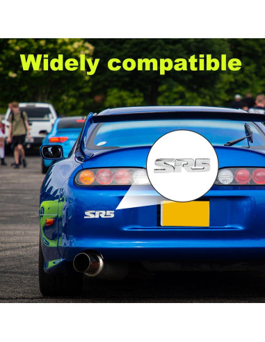 Calcomanías de Emblema de Metal Dickno SR5 V6 2 Piezas Plata