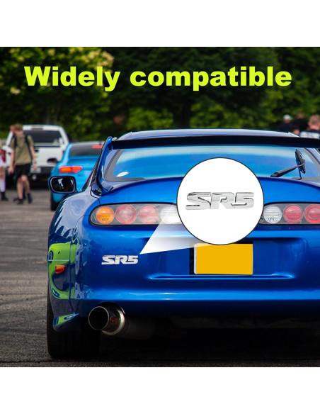 Calcomanías de Emblema de Metal Dickno SR5 V6 2 Piezas Plata