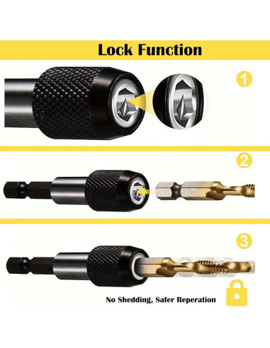 Juego de Brocas y Machos Combinados Herism 13 Piezas Titanio