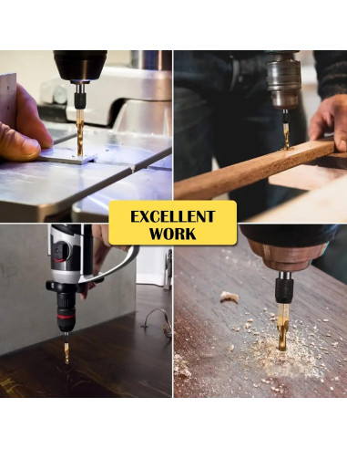 Juego de Brocas y Machos Combinados Herism 13 Piezas Titanio