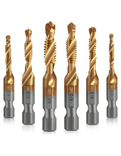 Juego de Brocas y Machos de Rosca Junreox 6 Piezas HSS