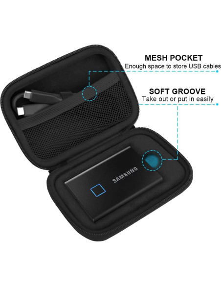 Funda rígida Lacdo para SSD Samsung T7/T7 Touch 500GB-2TB