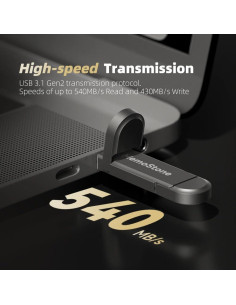 KingSpec SSD Externo 2TB USB 3.2 Tipo A/C - 540MB/s 2