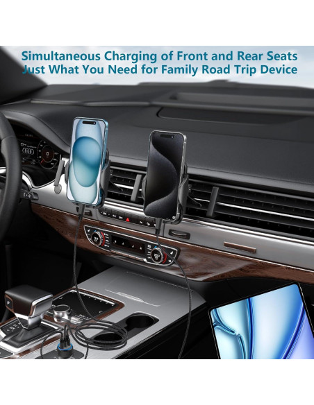 Cargador de Coche Rápido 67W Rombica 3 Puertos USB-C y USB-A