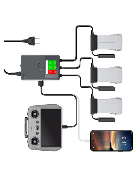 Cargador de Batería Hanatora para DJI Mini 4 Pro y Mini 3