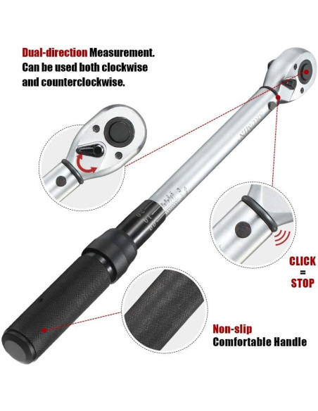 Llave de Torque de Click ARUCMIN 1/2" 10-150 lb-pie