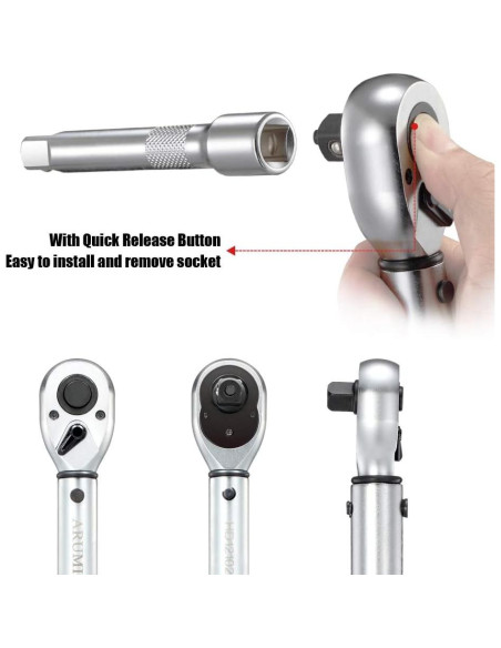 Llave de Torque de Click ARUCMIN 1/2" 10-150 lb-pie