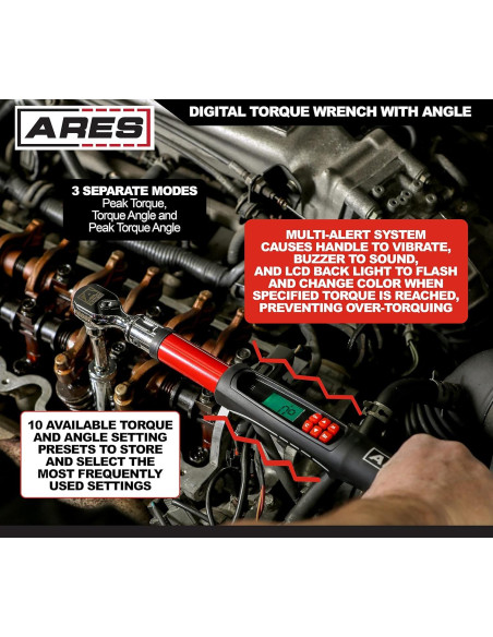 Llave de Torque Digital ARES 43007 10-100 Nm Flex Head