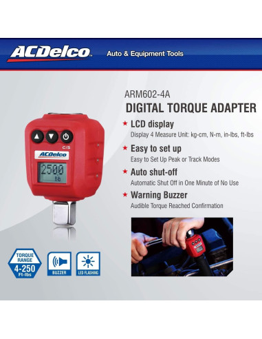 ACDelco Kit de Adaptador de Par Digital 3/8" y 1/2" ISO 6789
