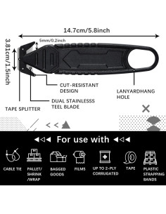 Cortador de Caja de Seguridad Therwen 10 Pcs Cuchilla Oculta 2