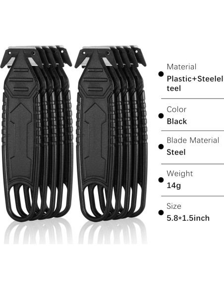 Cortador de Caja de Seguridad Therwen 10 Pcs Cuchilla Oculta